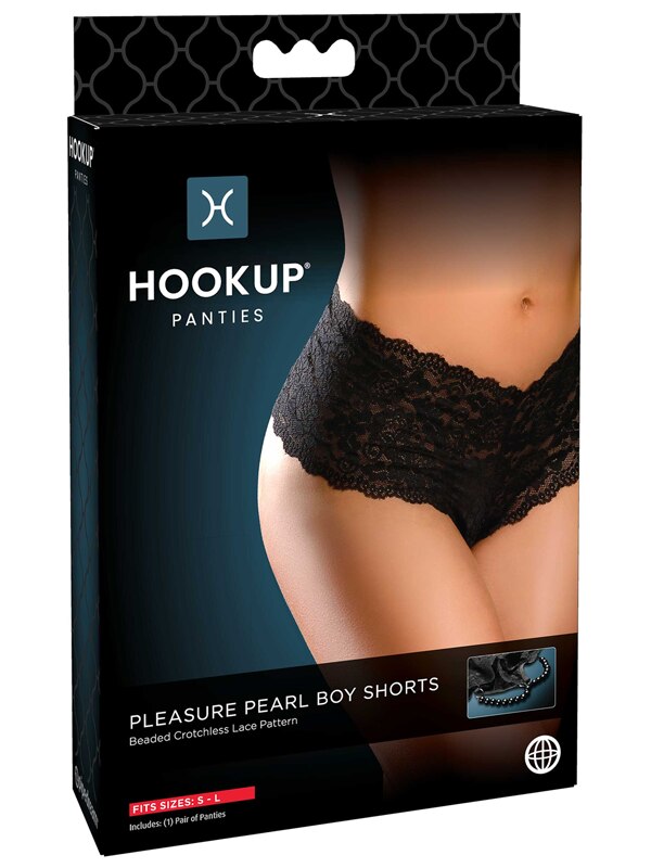 Hookup Pleasure Pearl Boy Shorts - Fits Size S-L