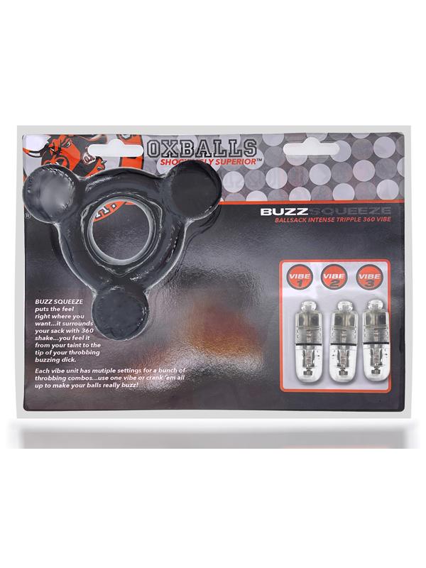 BUZZ SQUEEZE ballsack intense triple 360 vibe BLACK