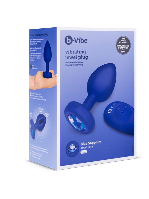 b-Vibe Vibrating Jewel Plug L/Xl Navy