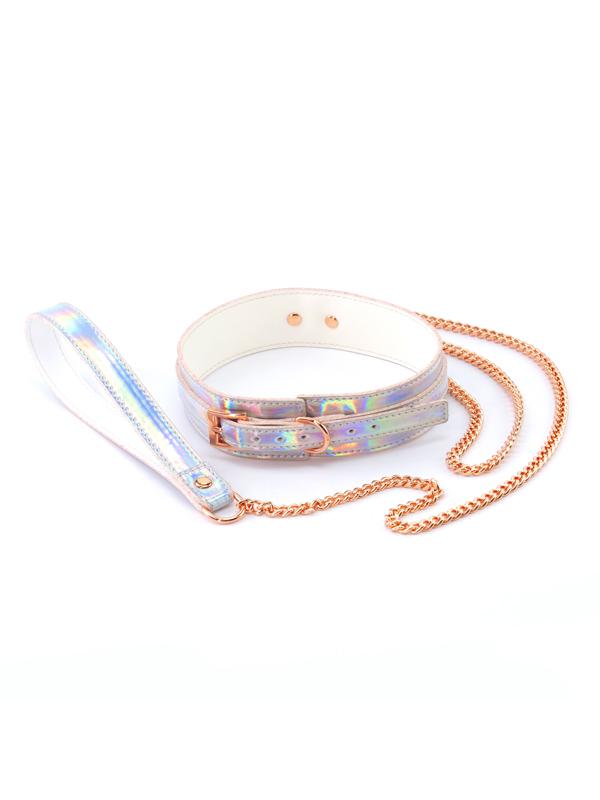 Cosmo Bondage Collar and Leash Rainbow