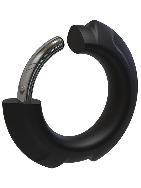 OptiMALE FlexiSteel Silicone Metal Core Cock Ring 35mm Black