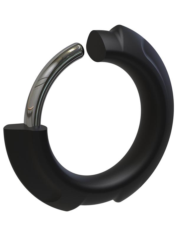 OptiMALE FlexiSteel Silicone Metal Core Cock Ring 43mm Black