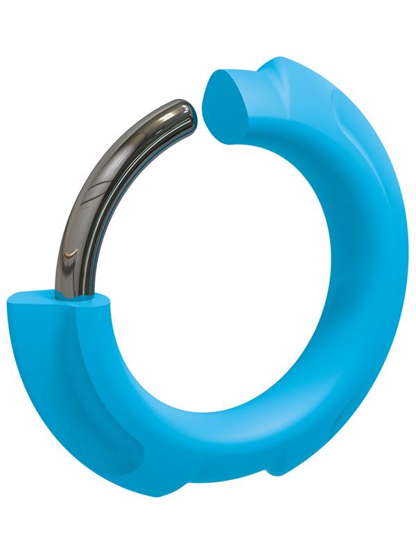 OptiMALE FlexiSteel Silicone Metal Core Cock Ring 43mm Blue