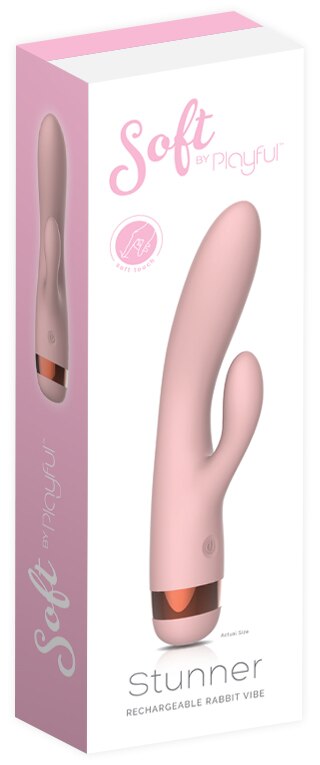 Soft by Playful Stunner Rechargeable Rabbit Vibrator Pink