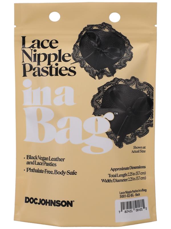 Lace Nipple Pasties In A Bag Black