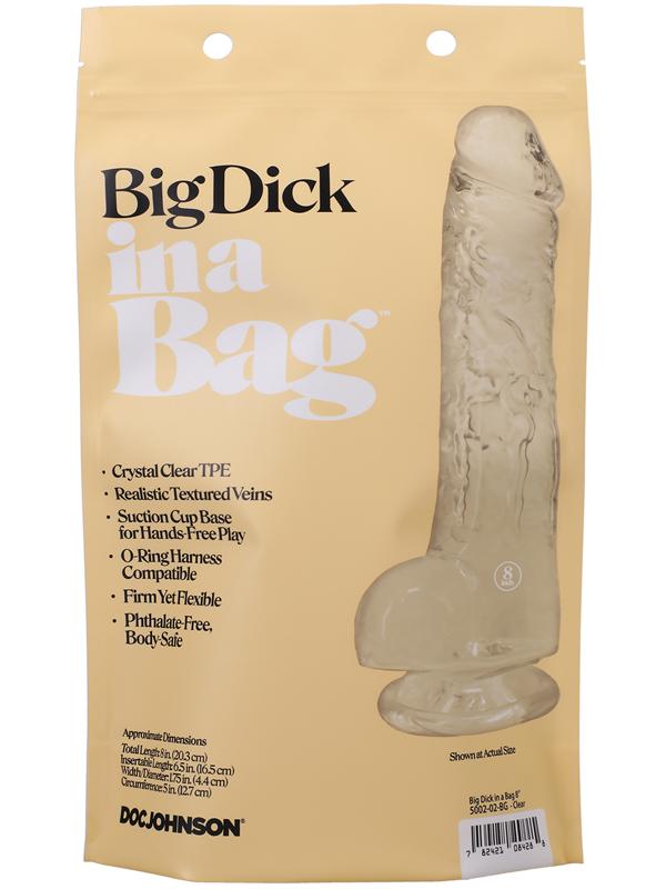 Big Dick In A Bag 8 inch Clear