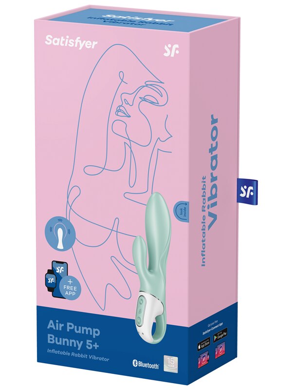 Satisfyer Air Pump Bunny 5 Connect App Light Green