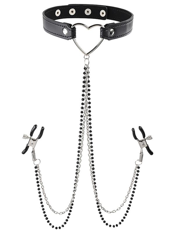 Sex and Mischief Amor Collar with Nipple Clamps