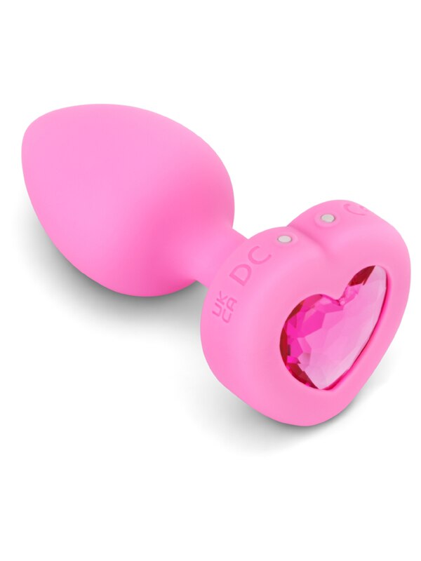 b-Vibe Remote Control Vibrating Jewelled Heart Plug S/M