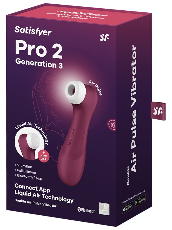 Satisfyer Pro 2 G3 Liquid Vibration Connect App Wine Red