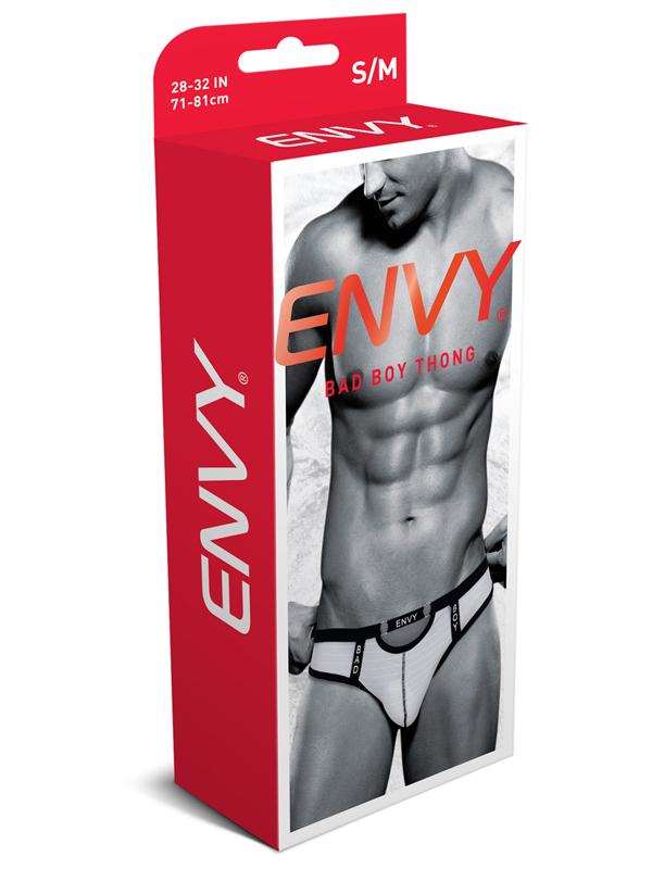 Envy Bad Boy Thong - White - S/M BX