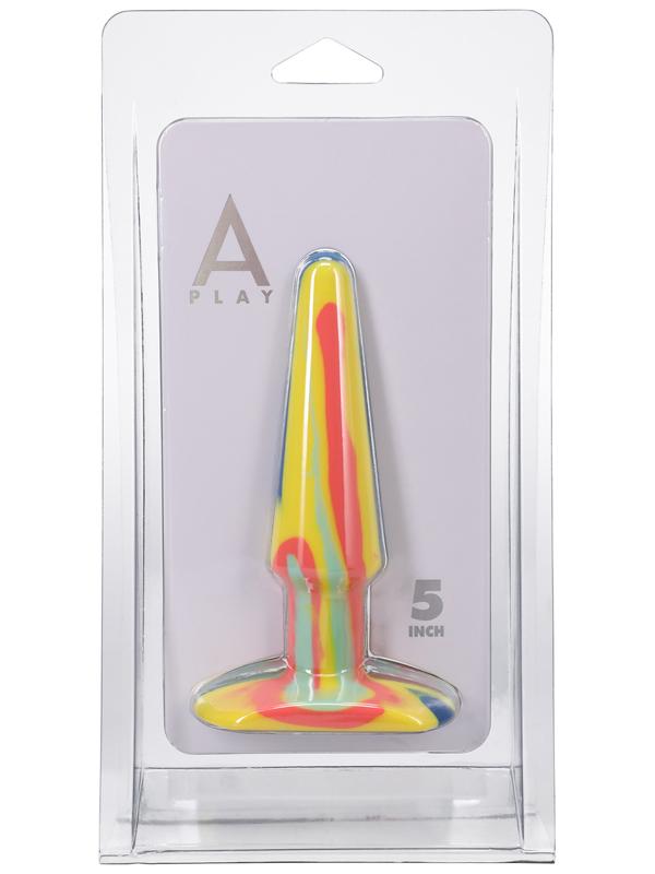 A-Play Groovy  Silicone Anal Plug  5 inch Sunrise