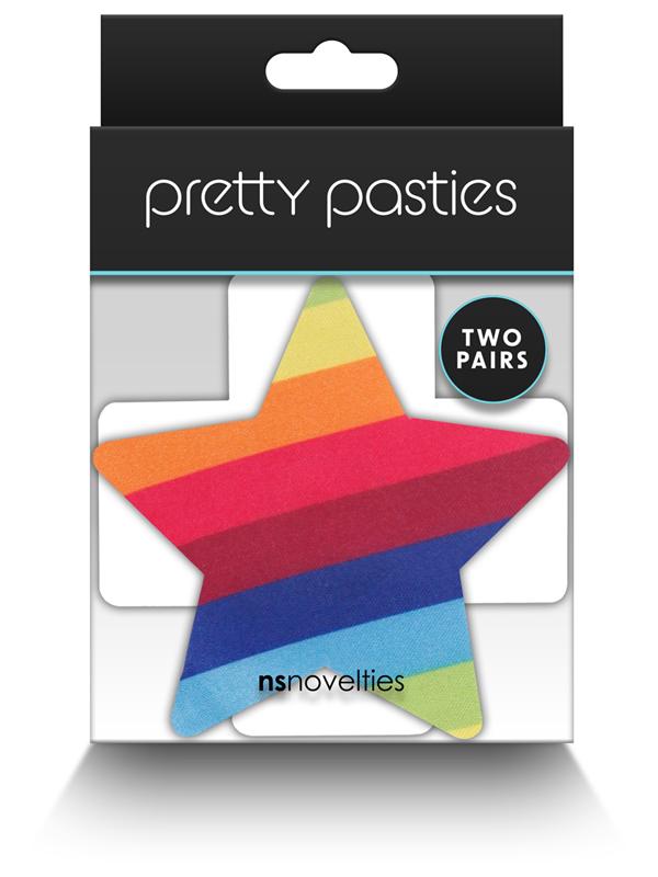 Pretty Pasties Pride Cross and Star Rainbow 2 Pair