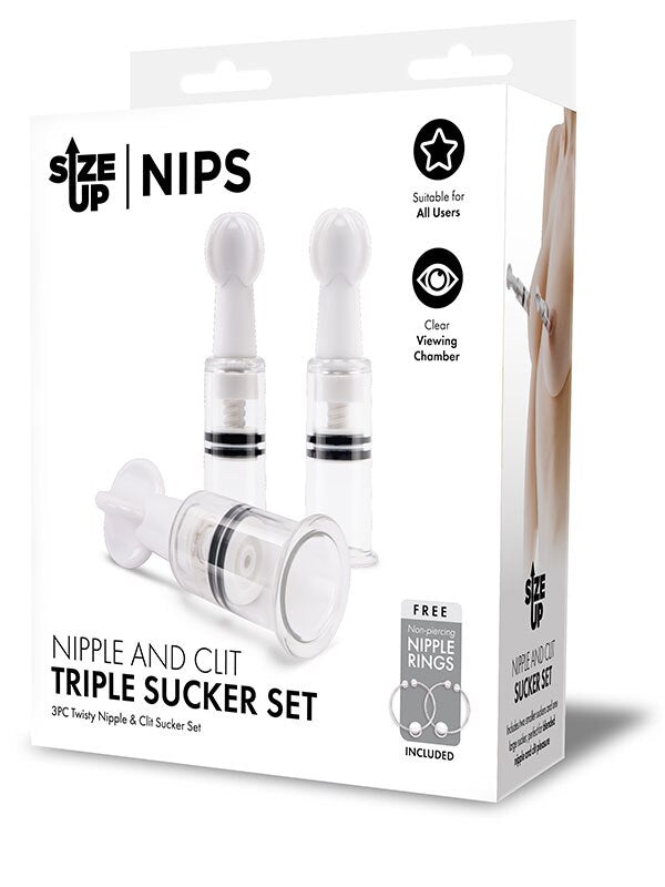 Size Up NIPS Nipple and Clit Triple Sucker Set