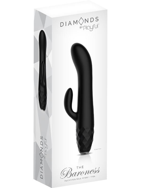 Playful Diamonds The Baroness - Rechargeable Rabbit Vibe Black