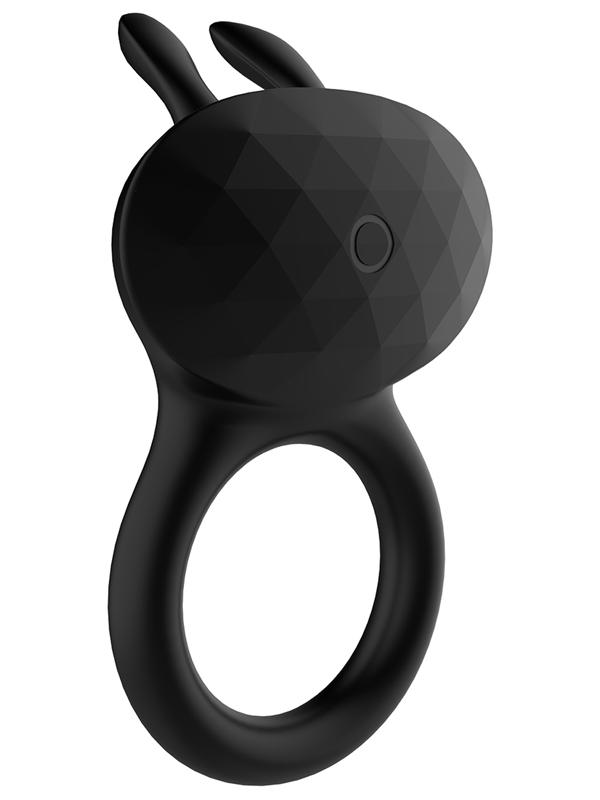 Playful Diamonds The Duke - Rechargeable Ring with Rabbit Tickler Black