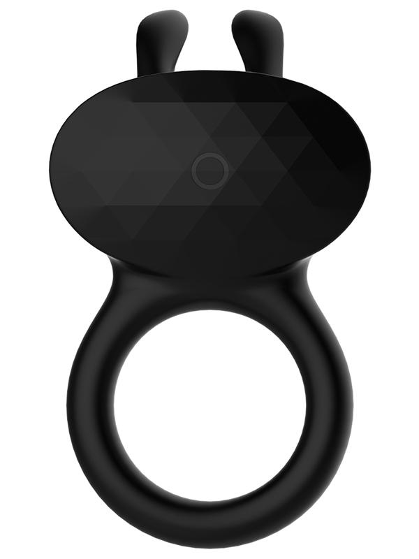 Playful Diamonds The Duke - Rechargeable Ring with Rabbit Tickler Black