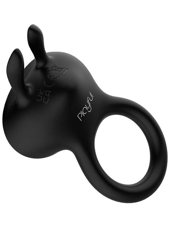 Playful Diamonds The Duke - Rechargeable Ring with Rabbit Tickler Black