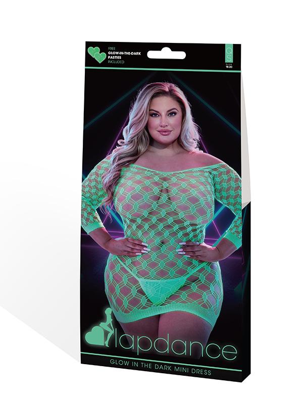 Lapdance Glow In The Dark Mini Dress with Sleeves Q