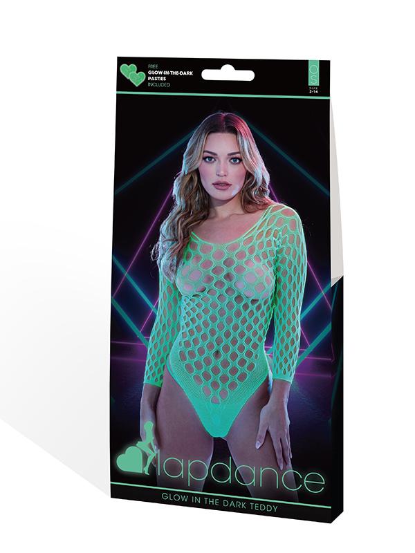 Lapdance Glow In The Dark Large Fishnet Teddy