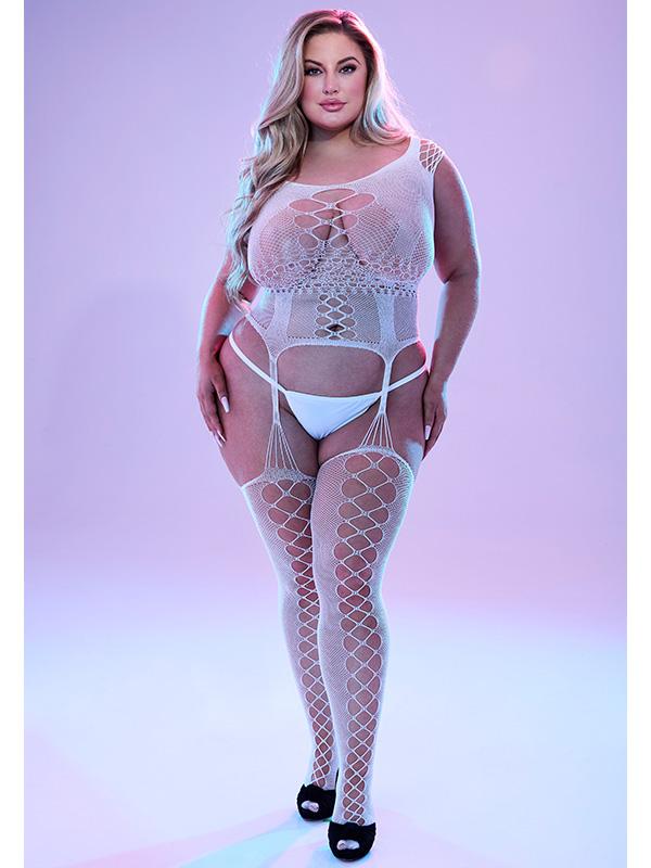 Lapdance Glow In The Dark Fishnet Keyhole Bodystocking Q