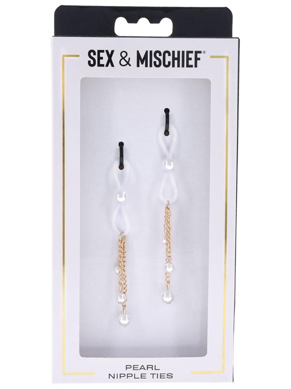 Sex and Mischief Pearl Nipple Ties