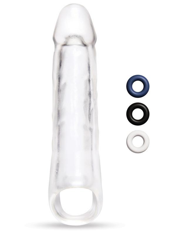 Size Up 3 in. Clear View Penis Extender With Ball Loop - Extra Girthy