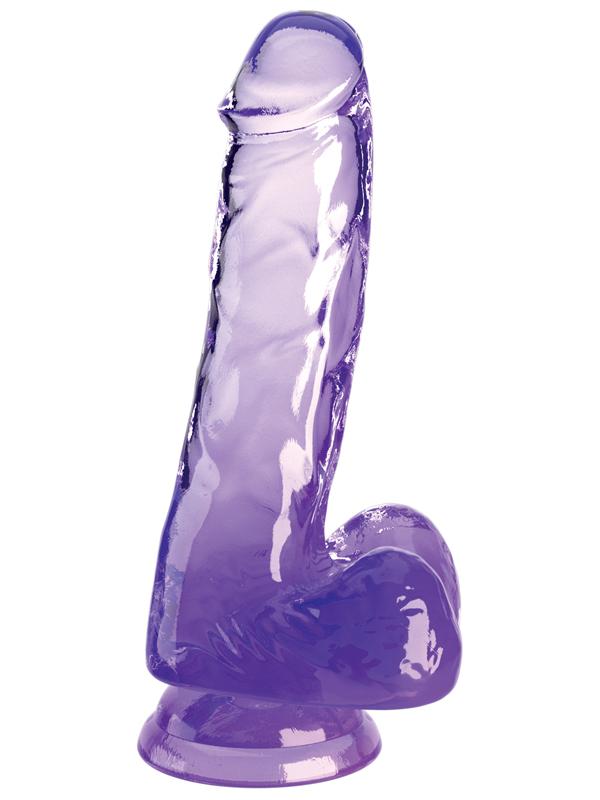 King Cock Clear 6 in. with balls - Purple