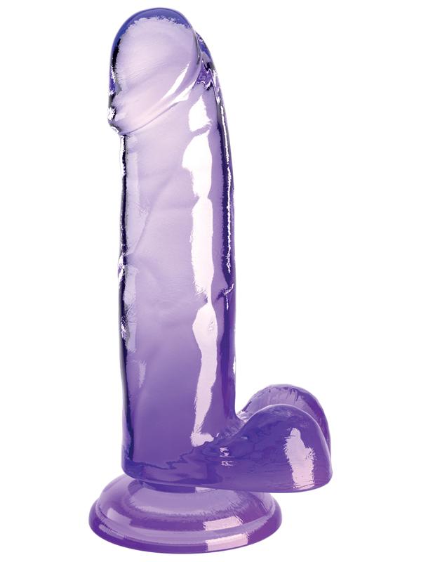 King Cock Clear 7 in. with balls - Purple