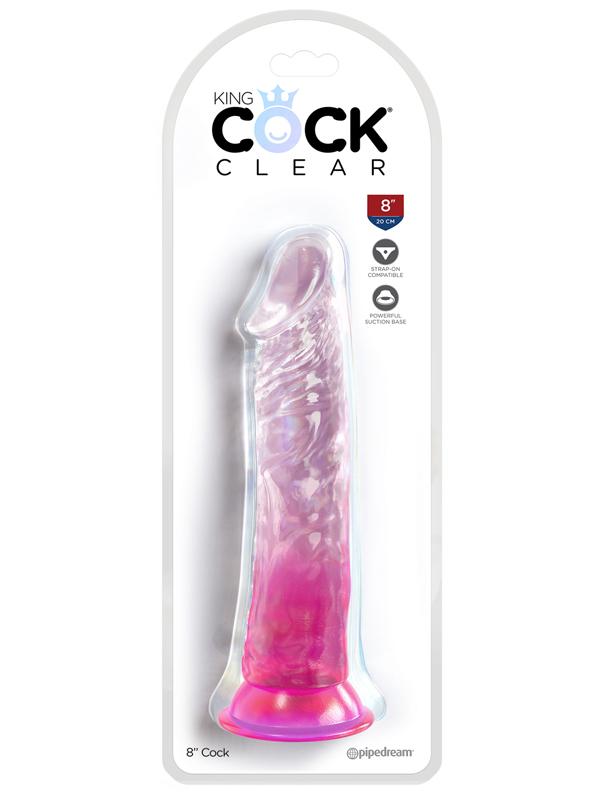 King Cock Clear 8 in. - Pink