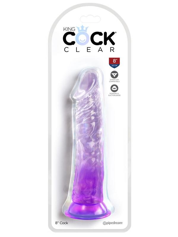 King Cock Clear 8 in. - Purple