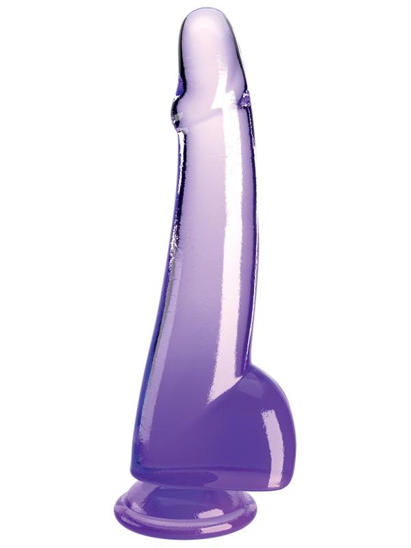 King Cock Clear 10 in. with balls - Purple