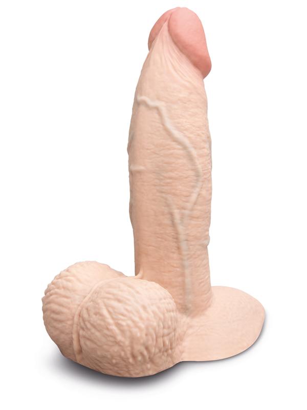 b - Vibe Slipskin Realistic Silicone Dildo - 6 in. Girthy Cream