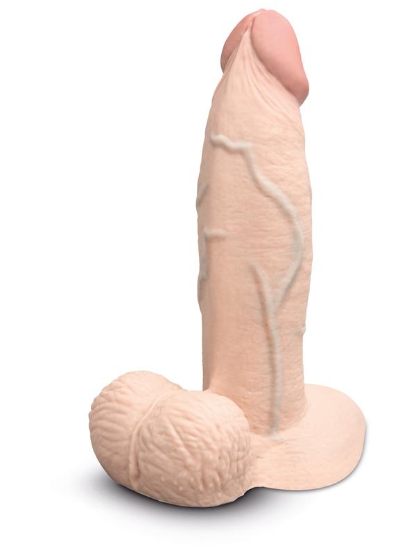 b - Vibe Slipskin Realistic Silicone Dildo - 7 in. y Cream