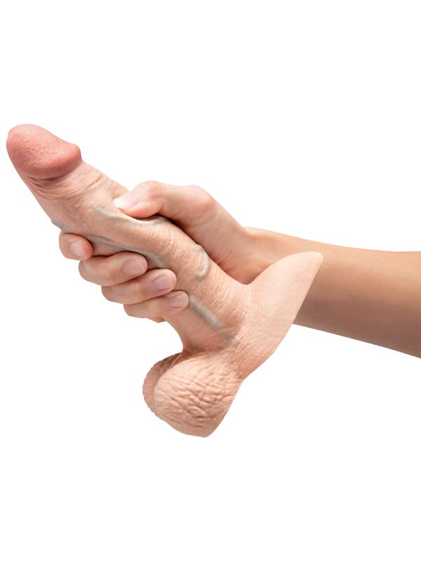 b - Vibe Slipskin Realistic Silicone Dildo - 7 in. y Cream