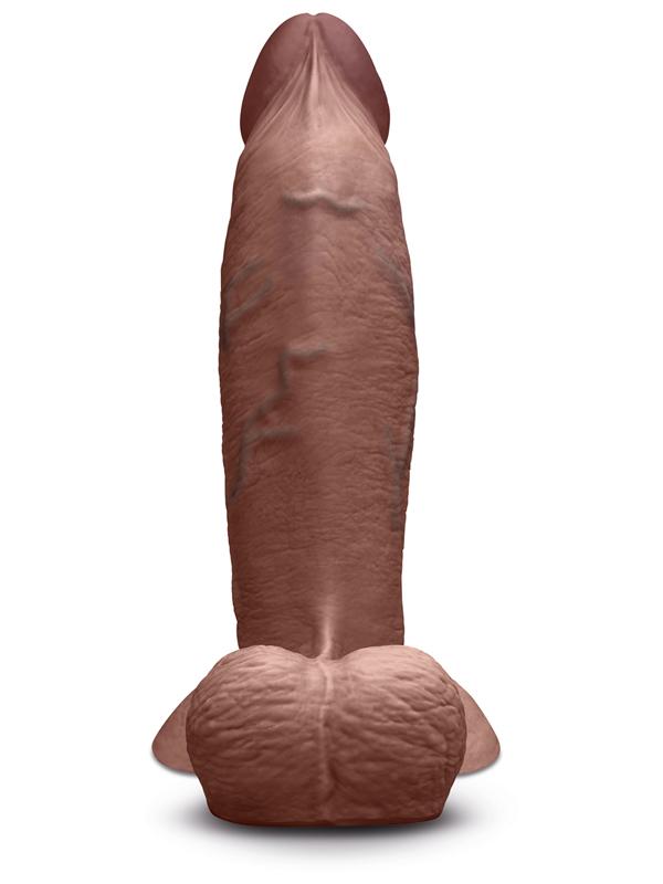 b - Vibe Slipskin Realistic Silicone Dildo - 8 in. y Brown