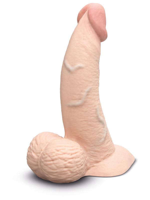 b - Vibe Slipskin Realistic Silicone Dildo - 6.5 in. Curved Cream