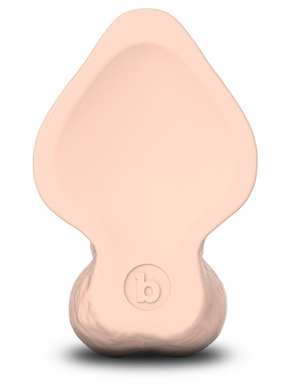 b - Vibe Slipskin Realistic Silicone Dildo - 6.5 in. Curved Cream