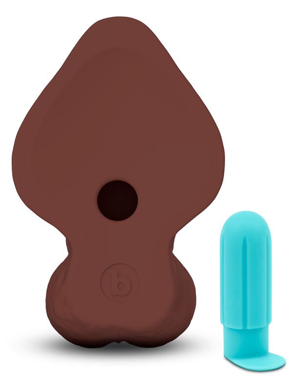 b - Vibe Slipskin Realistic Silicone Dildo - 10 in d Brown