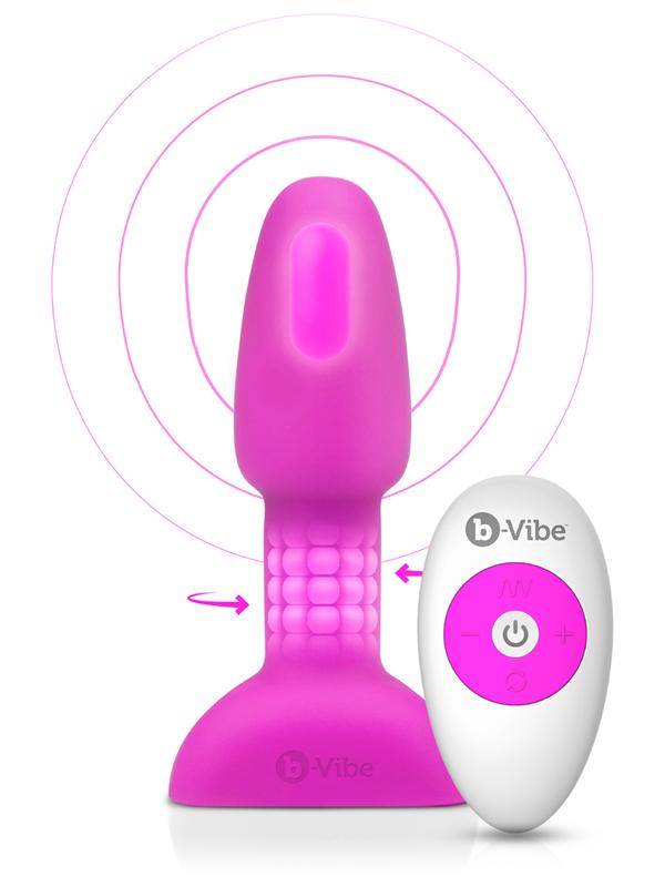 b-Vibe USB Rechargeable Petite Rimming Plug Fuchsia