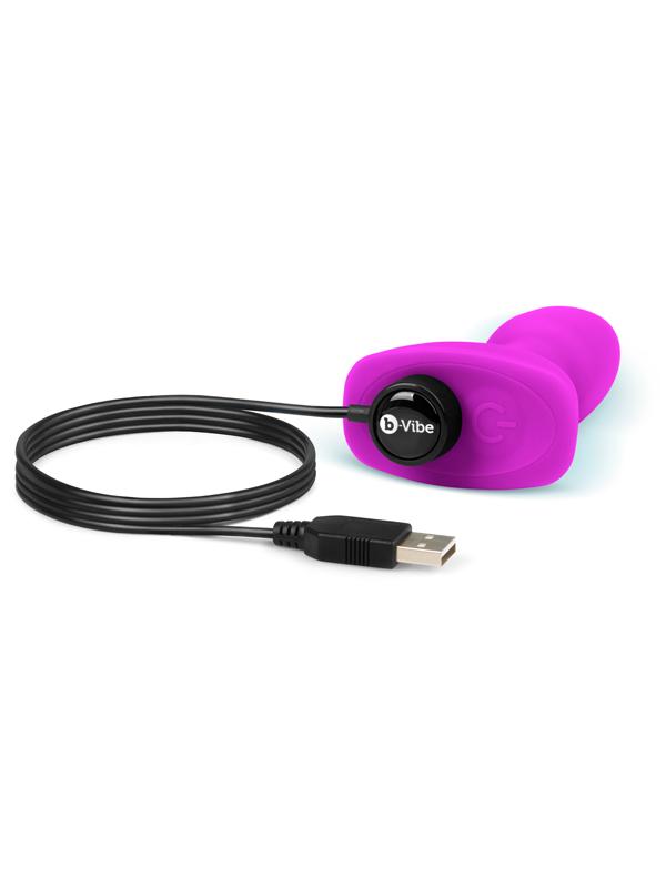 b-Vibe USB Rechargeable Petite Rimming Plug Fuchsia