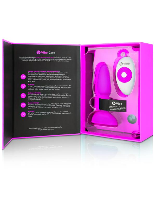 b-Vibe USB Rechargeable Petite Rimming Plug Fuchsia