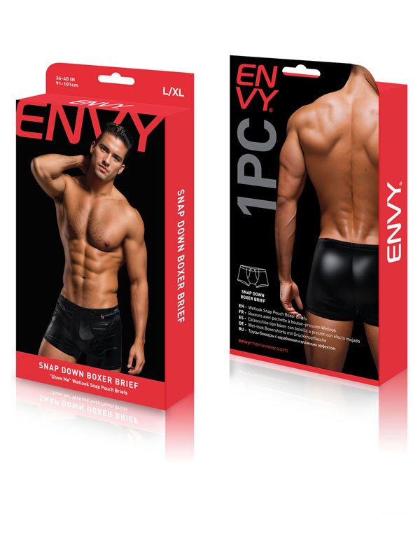 Envy Snap Down Boxer Brief-Black-Lx/L