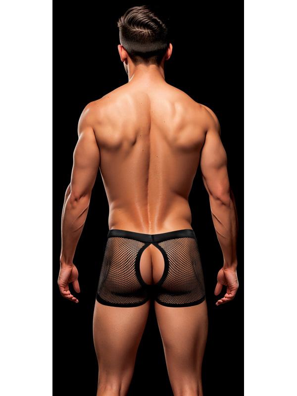 Envy Snap Down Mesh Boxer Brief-Black-S/M