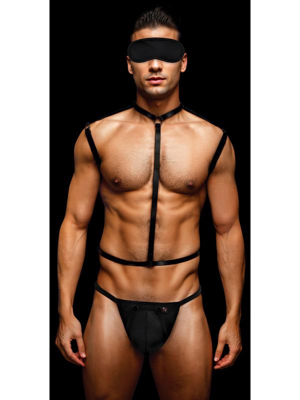 Envy 3Pc Wetlook Chest Harness-M/L