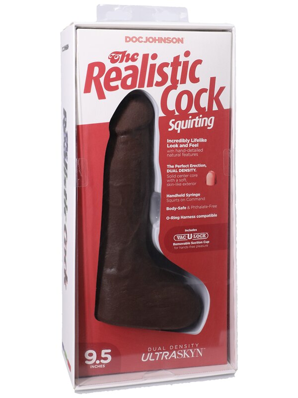 The Realistic Cock - Squirting Cock - With Removab ocolate