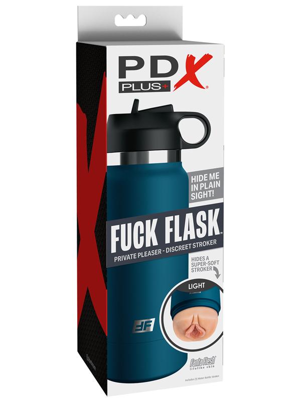 PDX Plus Fuck Flask Private Pleaser Discreet Stroker Blue Bottle Light