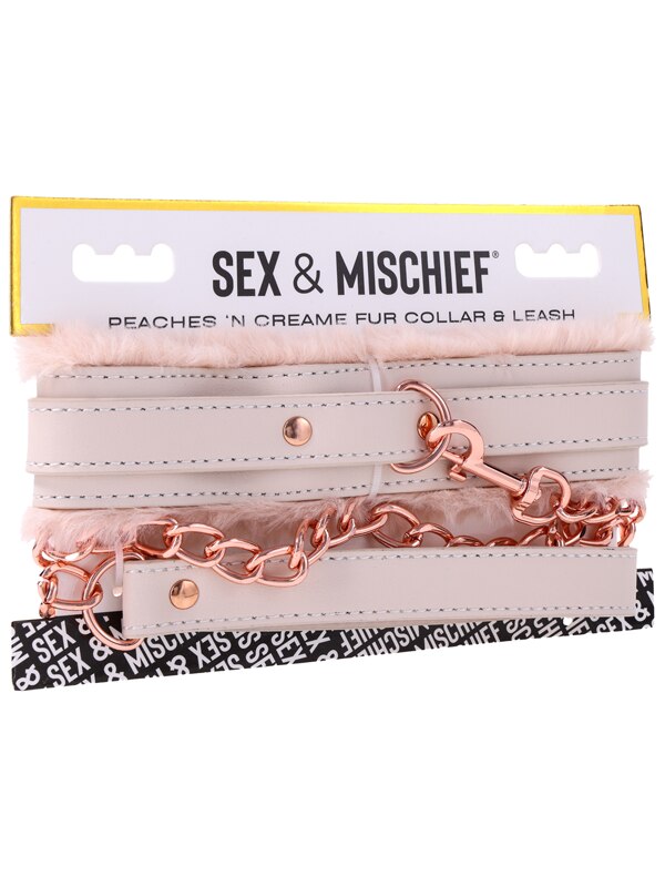 Sex and Mischief Peaches n CreaMe Fur Collar & Leash