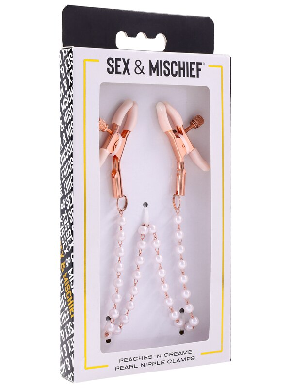 Sex and Mischief Peaches n CreaMe Pearl Nipple Clamps