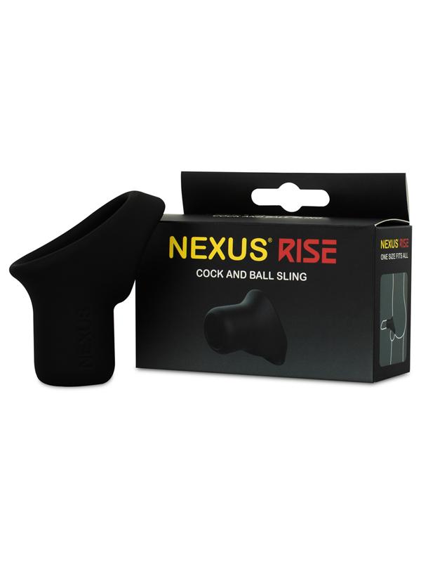 Nexus Rise Liquid Silicone Cock and Ball Sling Black